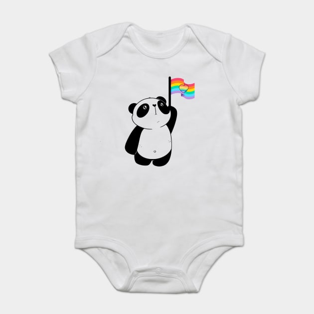 Rainbow Flag Panda Baby Bodysuit by Luxinda